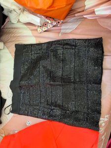 Sparkly Black Mini Skirt