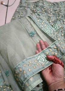 Embellished Mint Green Lehenga Choli Set