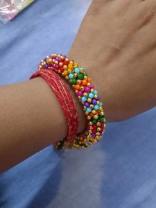 Vibrant Beaded Bangle Bracelet