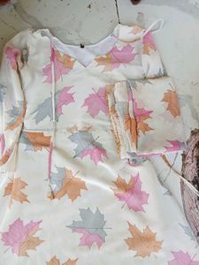 Leaf Print Summer Dress