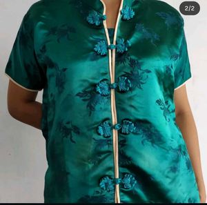 Green Floral Top