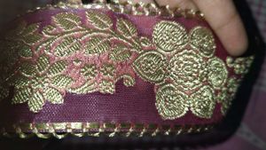 zari banarsi net pink broad lace dress material
