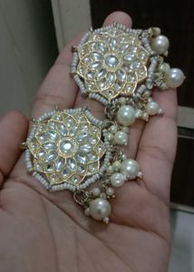 Pearl &amp; Kundan Style Earrings