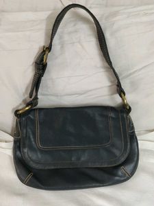 MANGO Chic Black Leather Shoulder Bag
