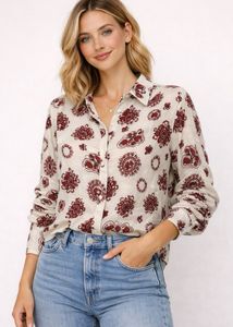 Floral Print Button-Up Shirt