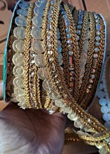 Designer Golden Lace 9meter New