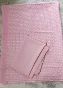 Pink Cotton Chikankari 2piece Dress Material