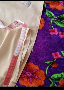 Elegant Beige Silk Dress Material