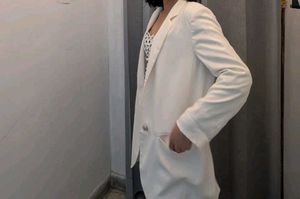 Cream Single Button Blazer