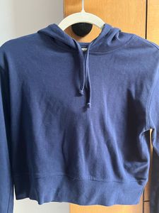 Navy Cropped Hoodie