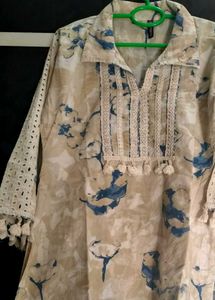 Floral Print chikankari cotton Kurta