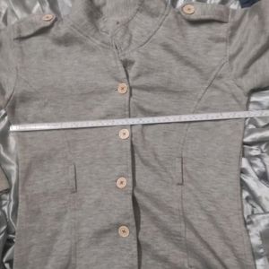 Grey Button Up Warm Top(Women's)