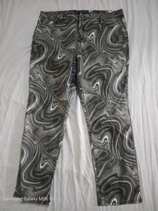 Stylish Abstract Print Jeans