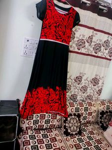 Red &amp; Black Floral Dress/Kurti