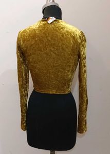 Gold Velvet Long Sleeve top 34 to 36