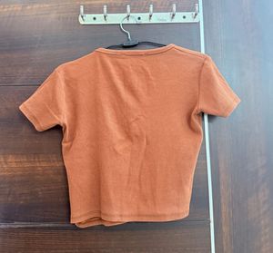 MANGO Ribbed Crop Top