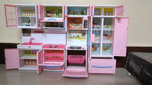 Pink Toy Kitchen Set with Fridge