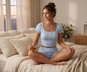 Cute Baby Blue Cropped Top