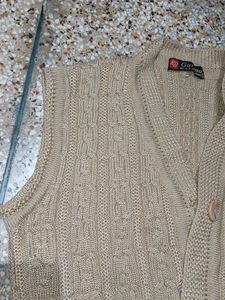 Classic Beige Cable Knit Vest