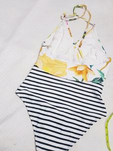Floral &amp; Striped One-Piece Swimsuit