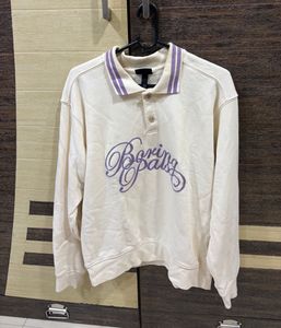 Cream Embroidered Sweatshirt