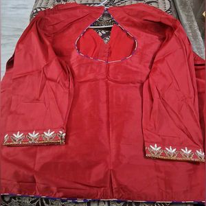 Red Embroidered choli blouse