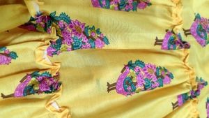 Vibrant Yellow Tiered Ethnic Dress