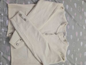 Cream Cropped Cardigan Jacket