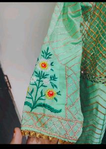 Embroidered Mint Green Kurta