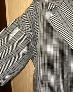 Asymmetrical Plaid Blazer T-Shirt Combo