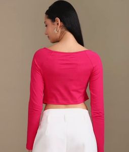 Shein Pink Twist Front Cutout Top