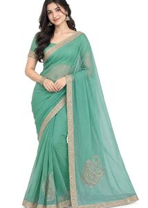 Elegant Sea Green Saree