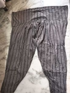 Grey Striped Patiala salwar Pants