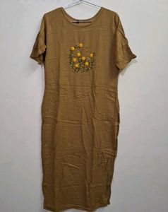 Floral Embroidered Casual Dress