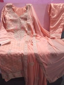 Party Wear Kurta Set Heavy Zardozi Work 3 Pic