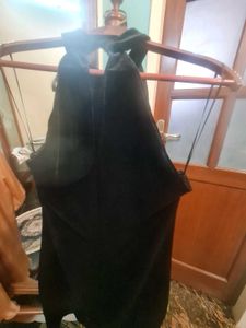 MANGO Black Velvet Halter Neck Party Dress
