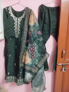 Green Kurta Set with Dupatta(new)