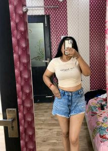 SHEIN Cream Crop Top