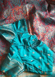 Silk Saree With Copper Zari Work✨️