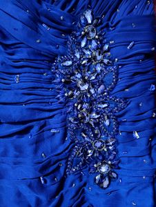 Xscape Royal Blue Rhinestone Embellished Dress