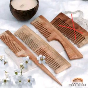 Natural Wooden Comb Set of 3