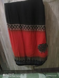 Elegant coffee & orenge colour Sari