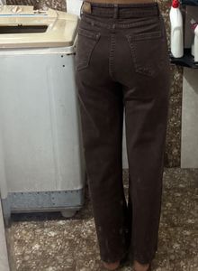 Wide Leg Brown Jeans