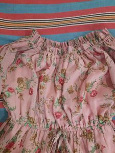 Chic Floral Print Peplum Top