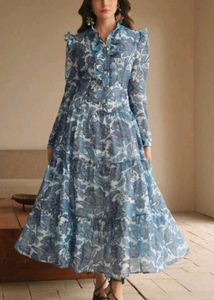 🐬French Floral Flowy Maxi