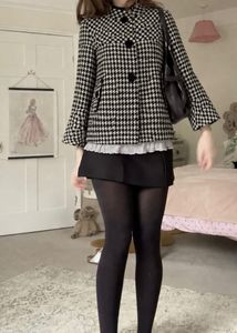 Babydoll Houndstooth Coat