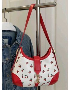 Y2K Cherry Print Shoulder Bag