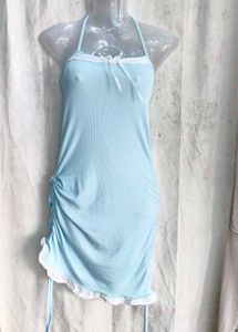 Cute Ruched Mini Dress with Cardigan