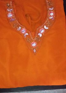 Elegant Orange Anarkali Kurta Set Best for festiva
