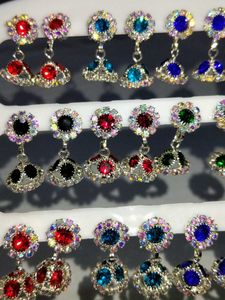 Sparkling Gemstone Dangle Earrings Set in 12